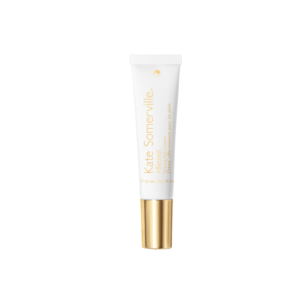 Kate Somerville Retinol Firming Eye Cream featured in morning routine beside moisturizer
