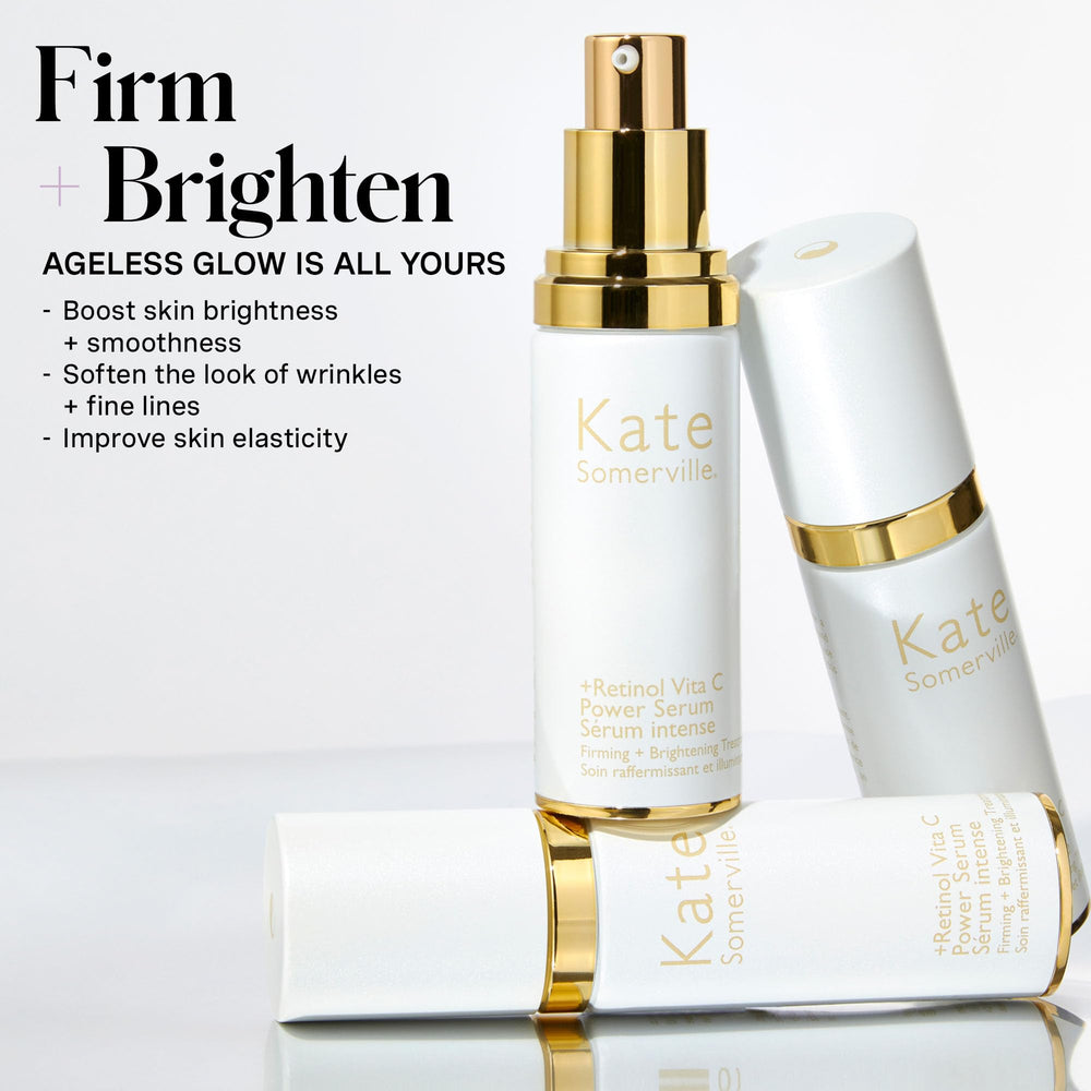 Application of Kate Somerville Retinol Vita C Power Serum on skin for smoothing