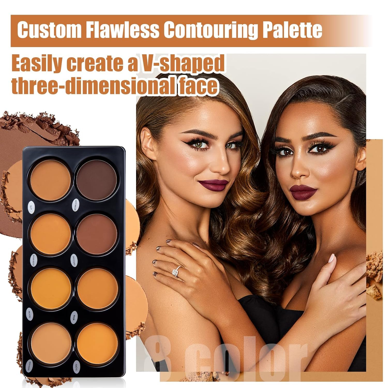 Katiluxiya Matte 8-Color Ttimming foundation swatch with luminous finish.