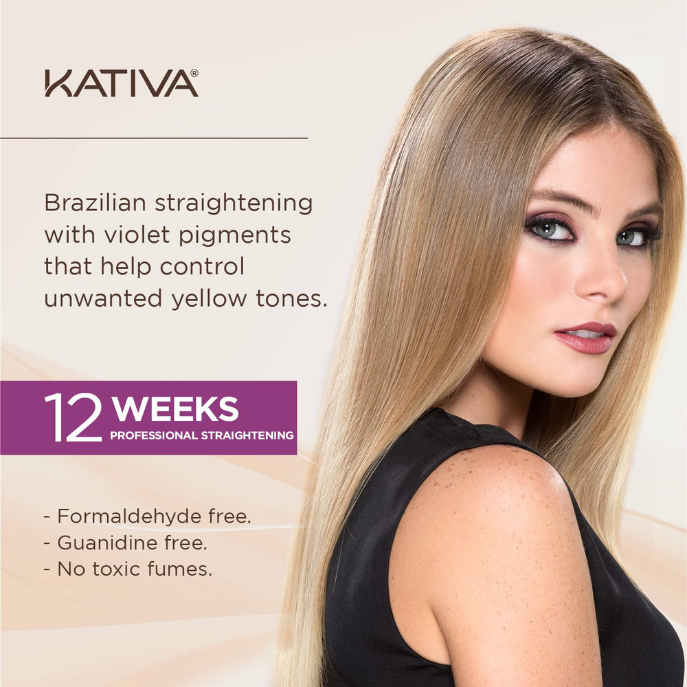 KATIVA Straightening Mask container for smoother, frizz-free results.