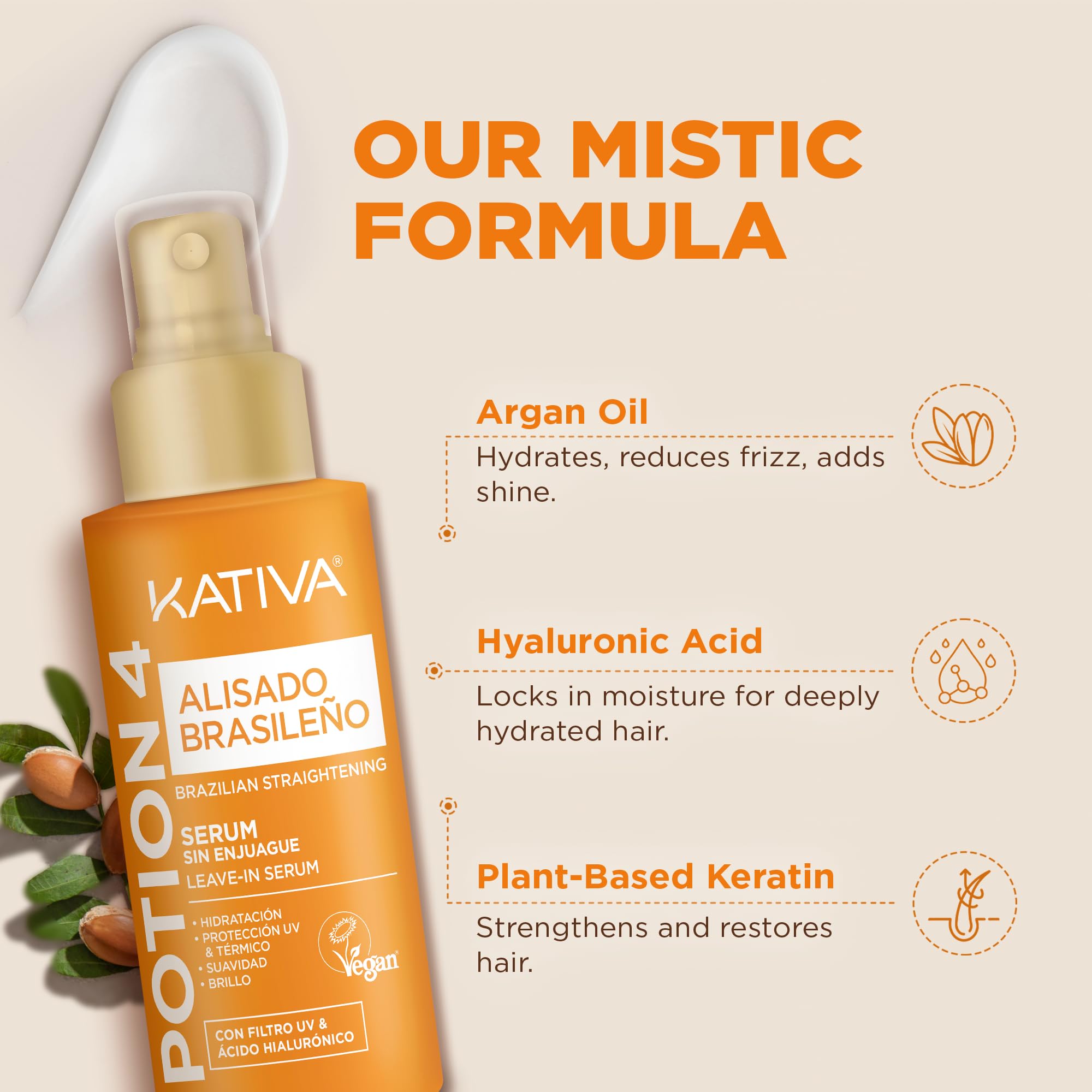 Potion 4 serum bottle for protecting hair during heat styling