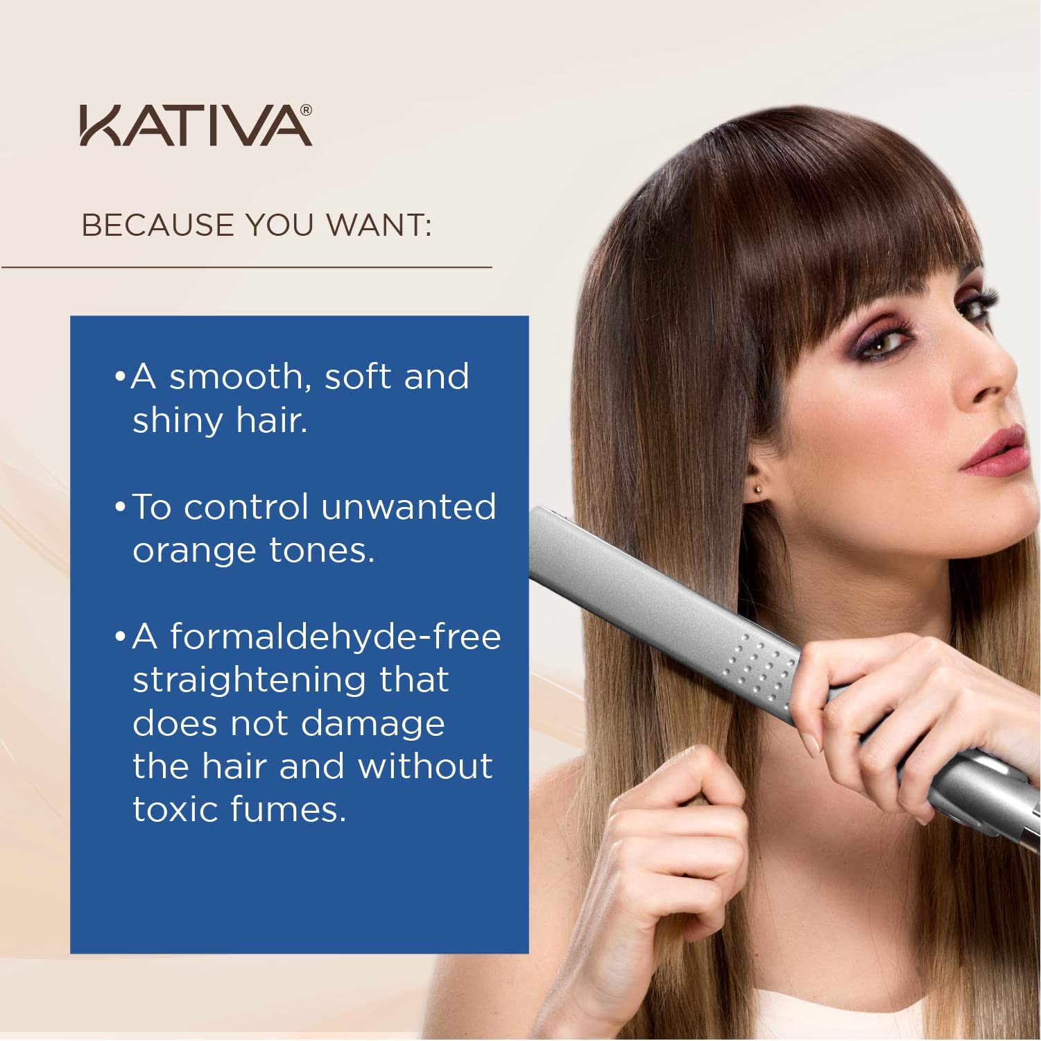 KATIVA Brush included for even product distribution and styling.