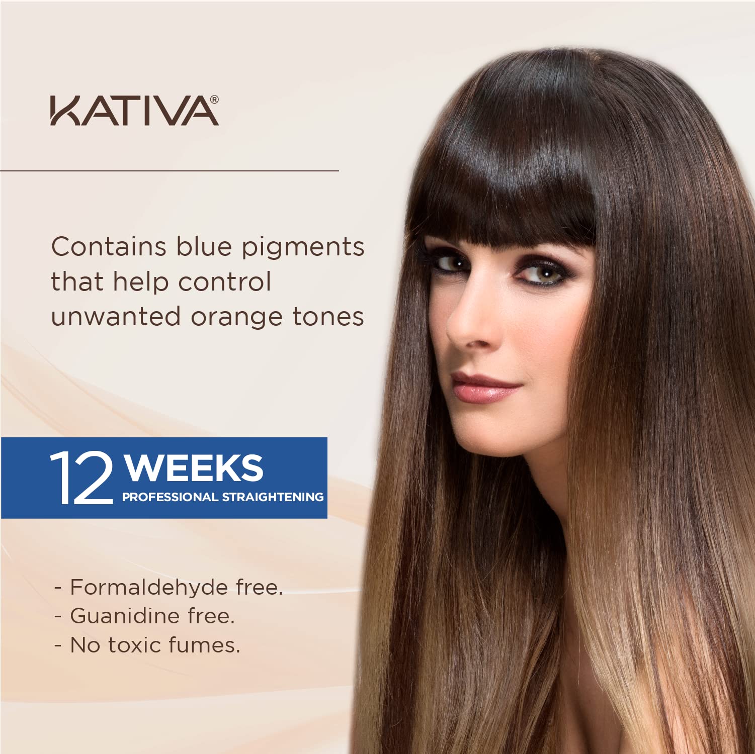 KATIVA Pre-Treatment Shampoo bottle preps hair for even straightening.