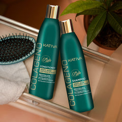 Kativa Collagen Line packaging highlights sulfate-free formula.