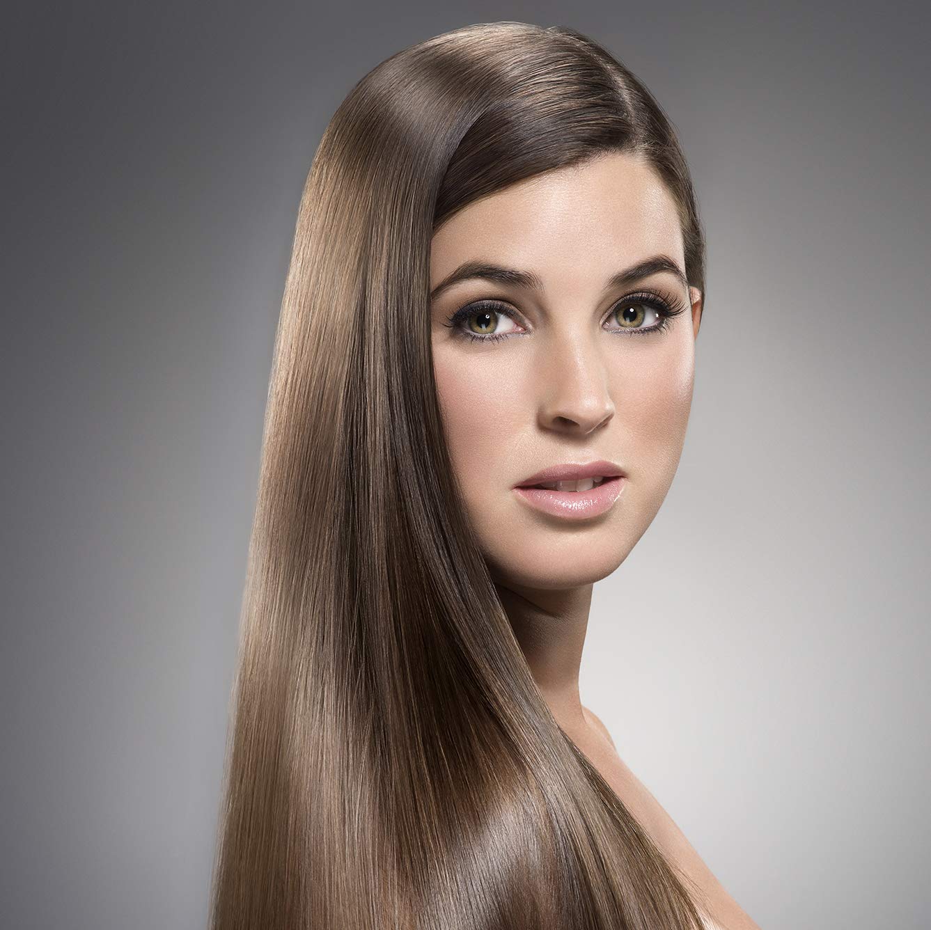 Kativa Post Straightening Serum Cream on glossy hair highlighting shine.