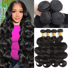 Katspon Brazilian virgin hair bundles in 20 inch body wave for a full, natural look
