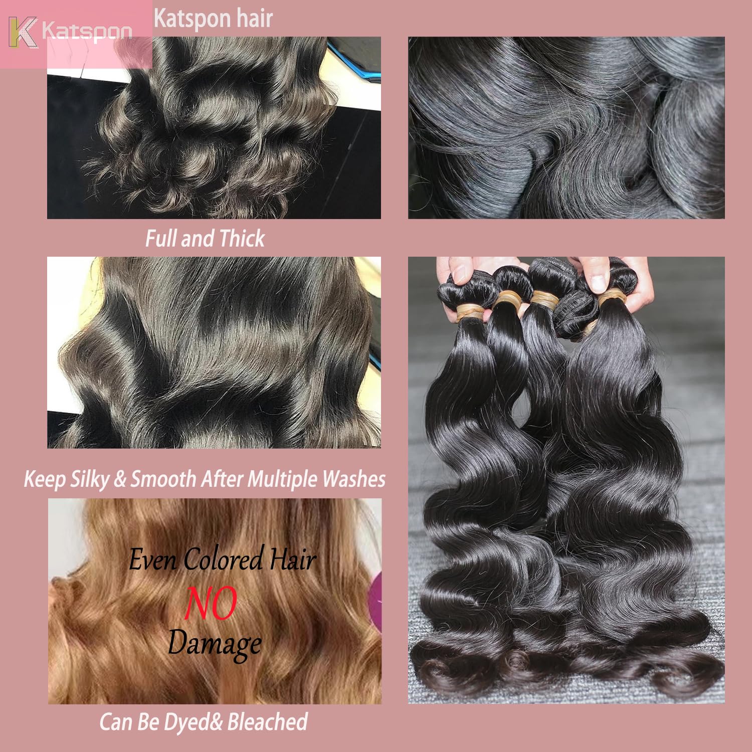 Katspon 26 inch body wave bundles provide dramatic length and fullness