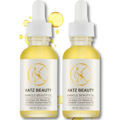 Katz Beauty Miracle Oil bottle pour demonstrates lightweight hydration for all skin types