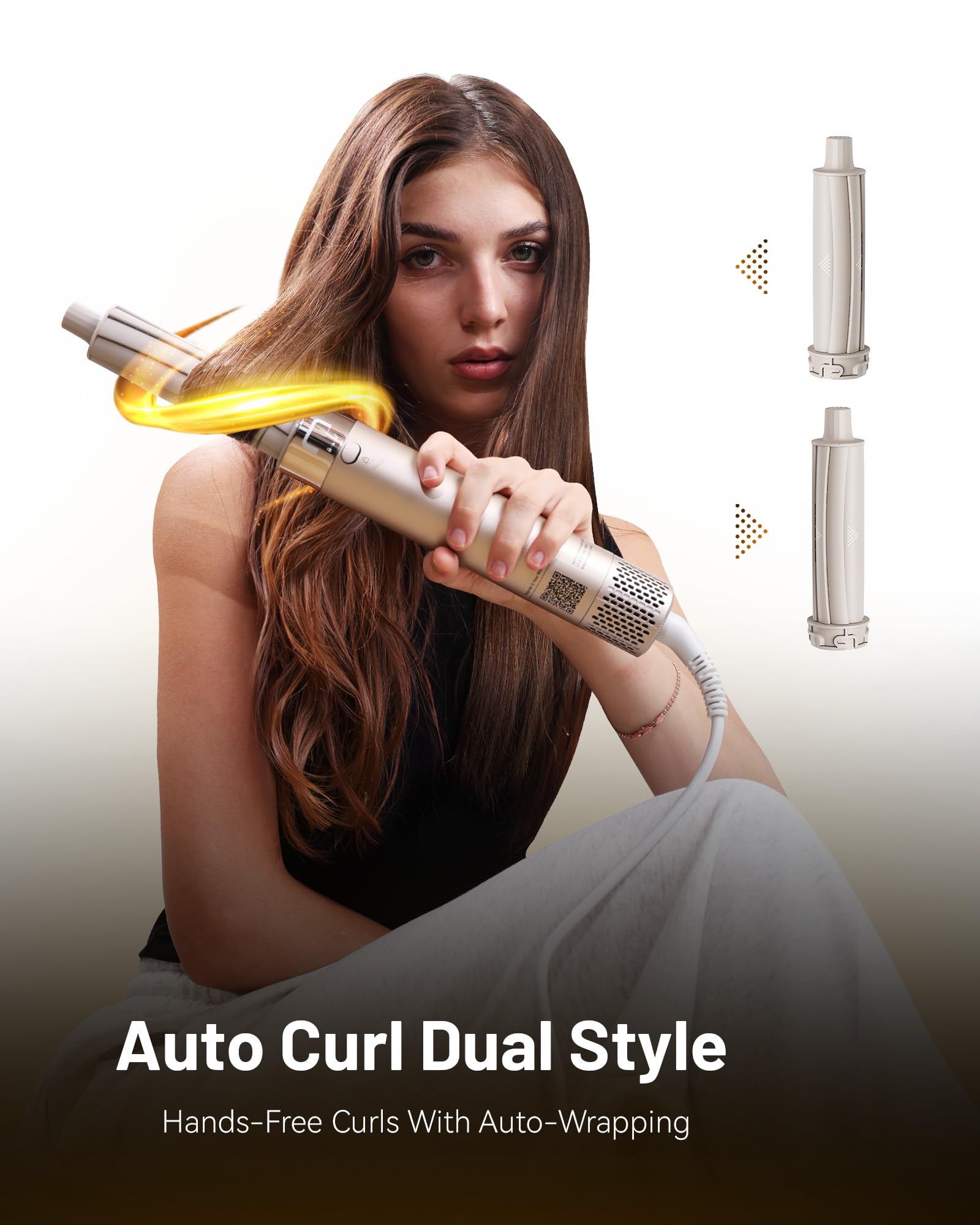 KAUGIC 6-in-1 hot air styler side view highlighting compact design.