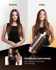 KAUGIC attachments in use for drying and curling versatility.