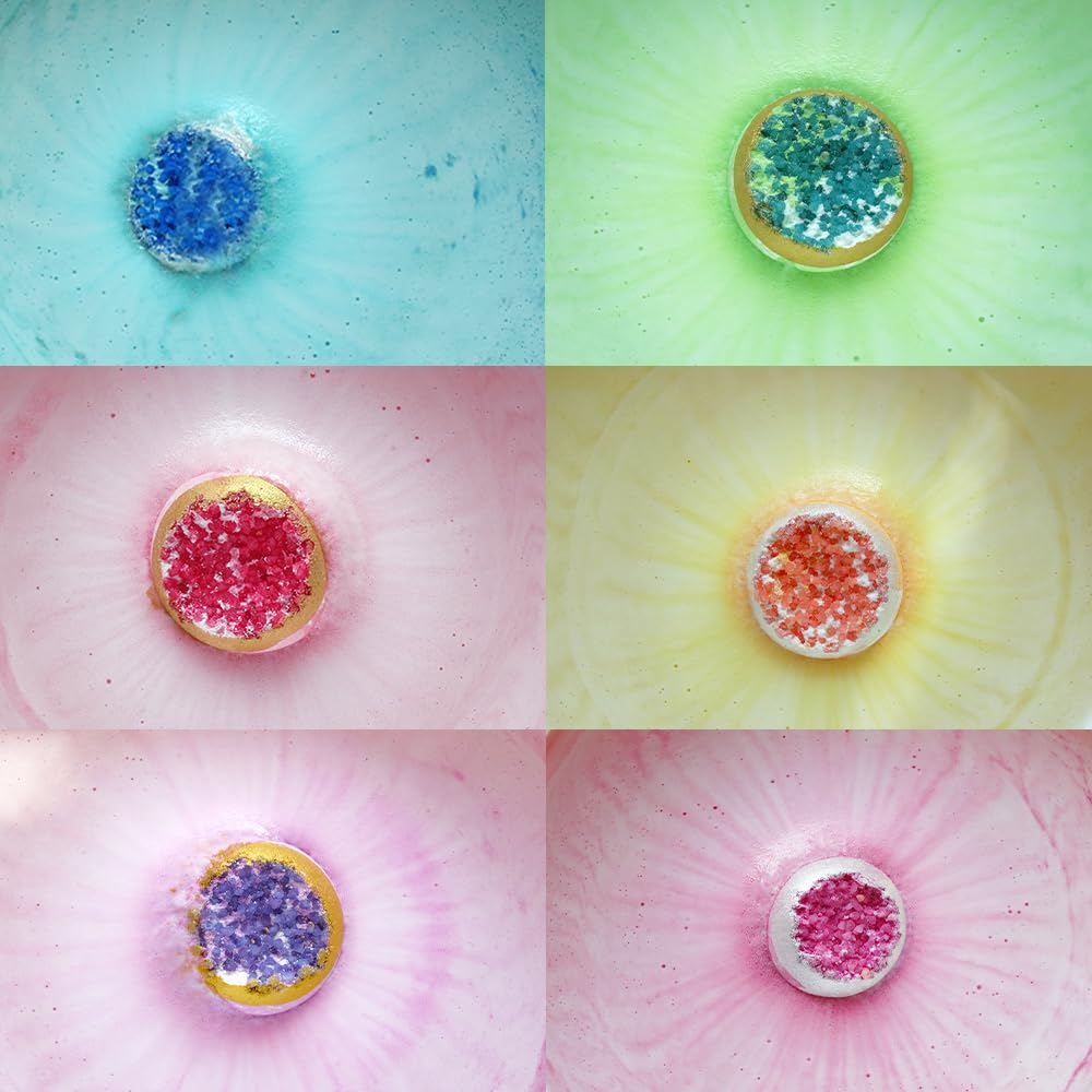 KAV geode bathbomb coconut scent for skin-nourishing soak.