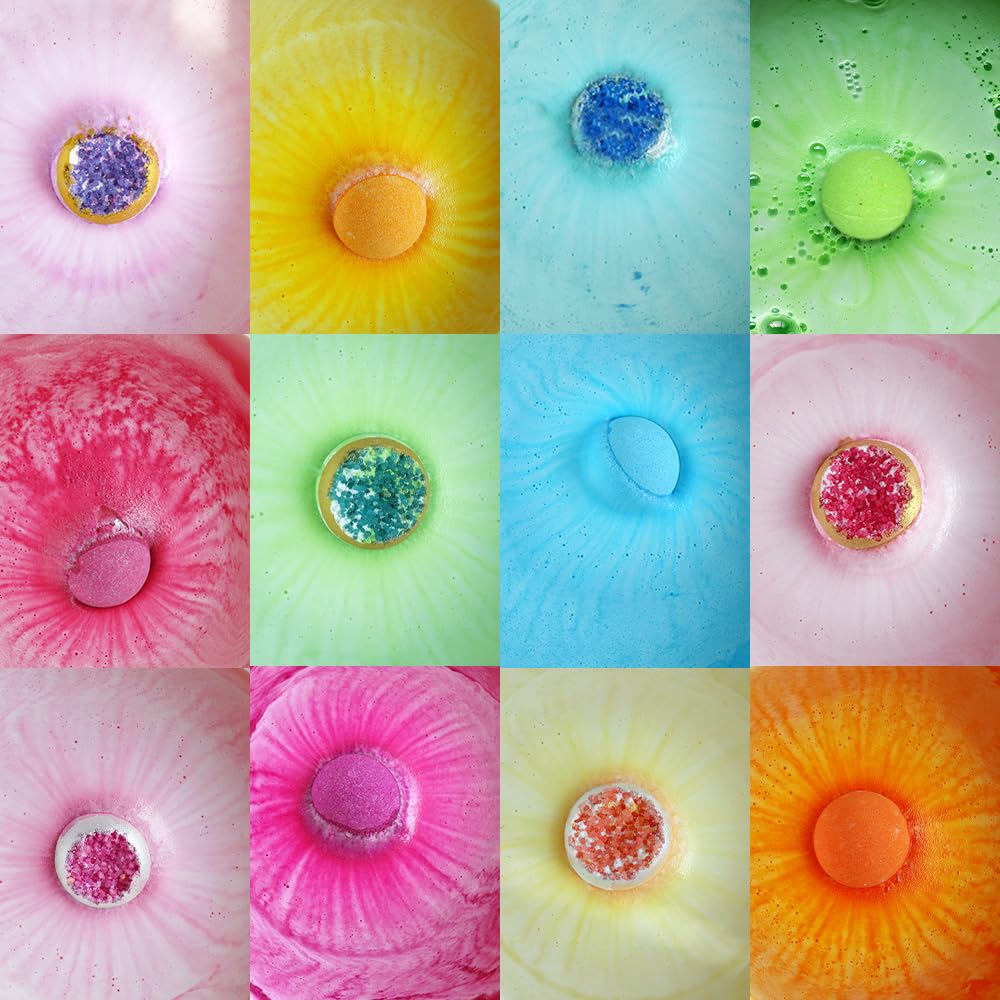 KAV geode bathbomb grapefruit scent for refreshing aroma.