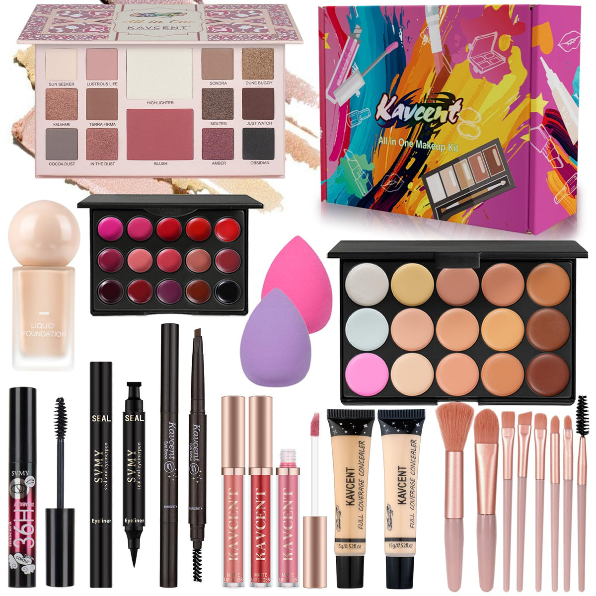KAVCENT all-in-one makeup kit palette for versatile everyday looks