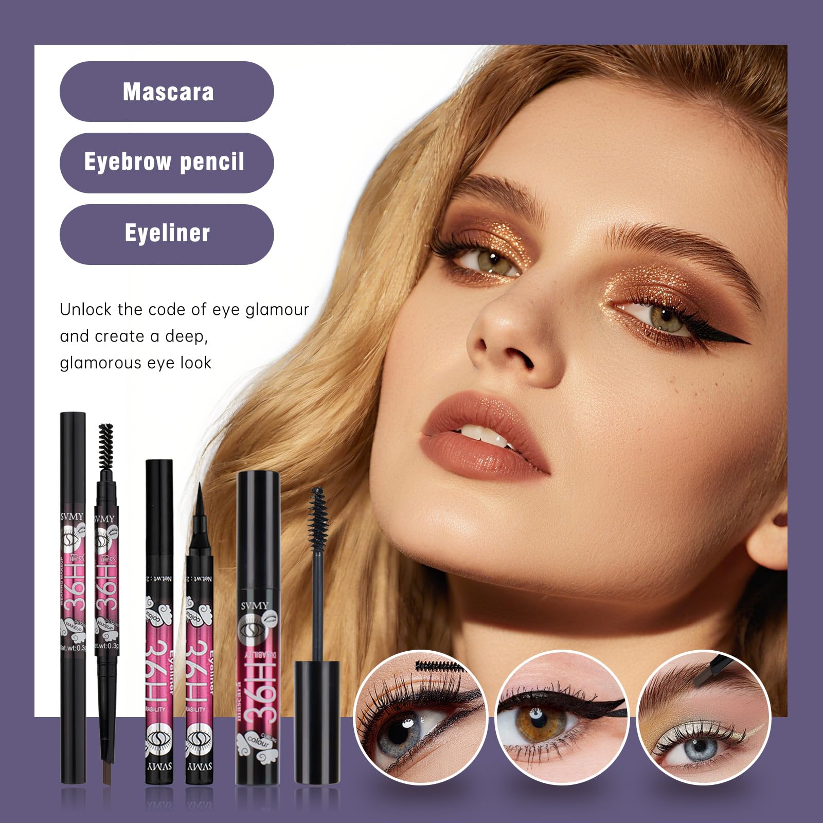 KAVCENT eyeliner for teens kit—easy application for defined eyes.
