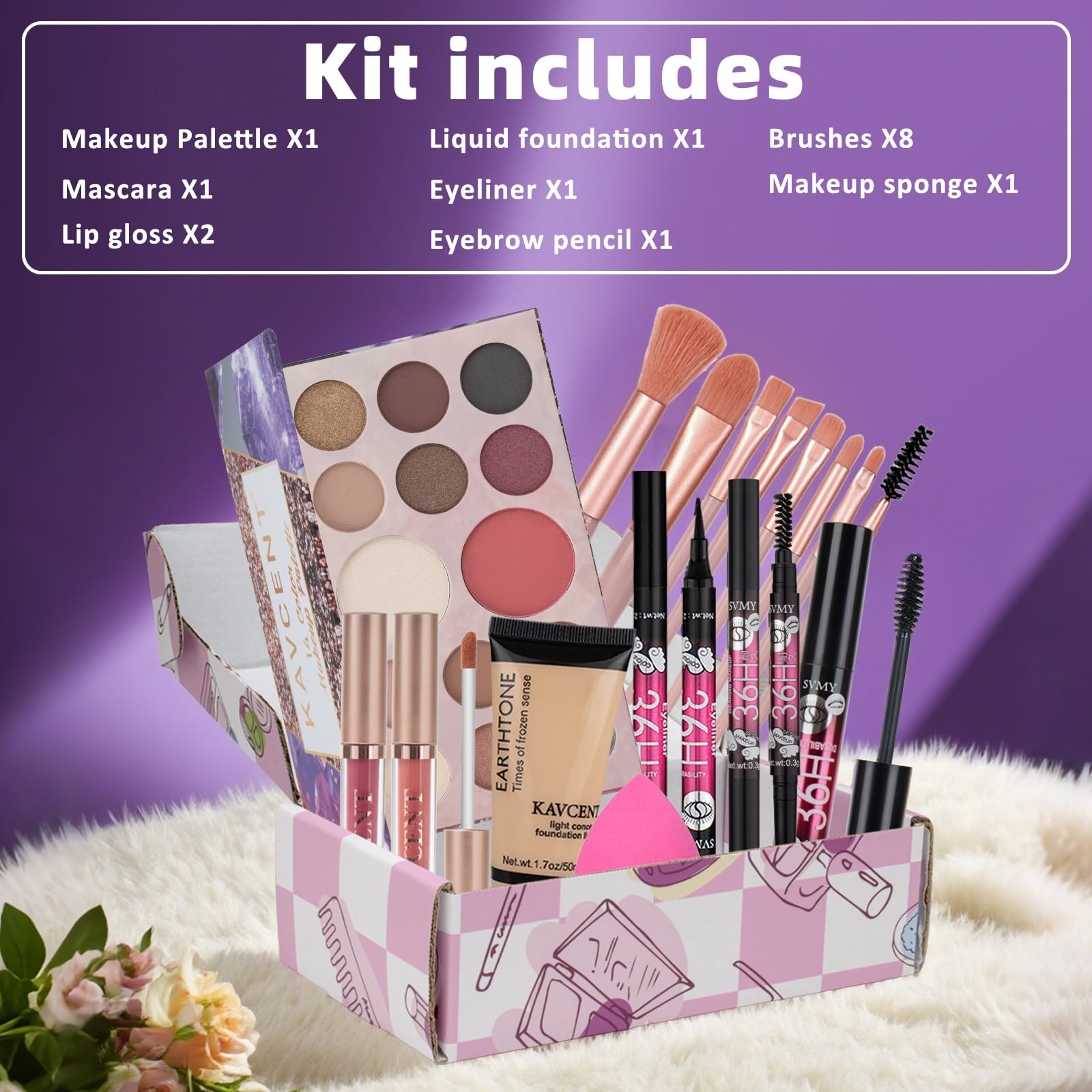 KAVCENT foundation for teens kit—even skin tone with lightweight formula.