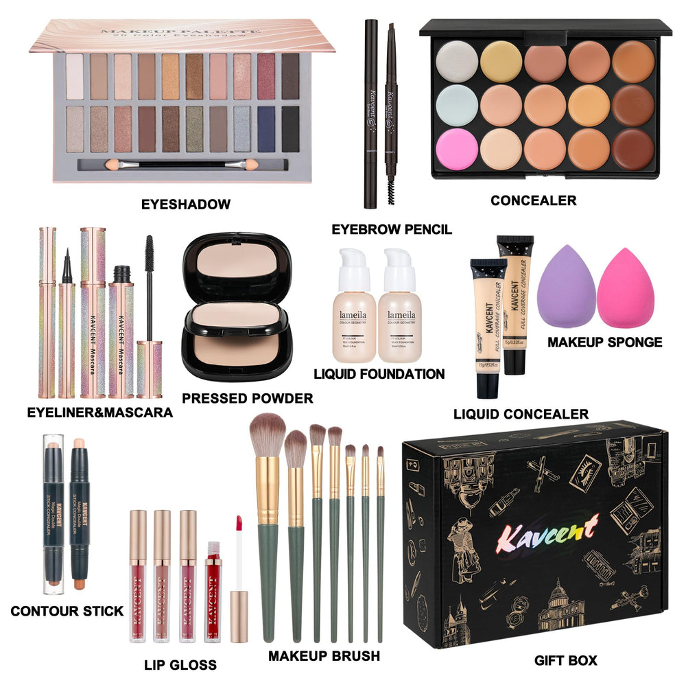 KAVCENT makeup kit foundation and concealer for even skin tone and coverage.