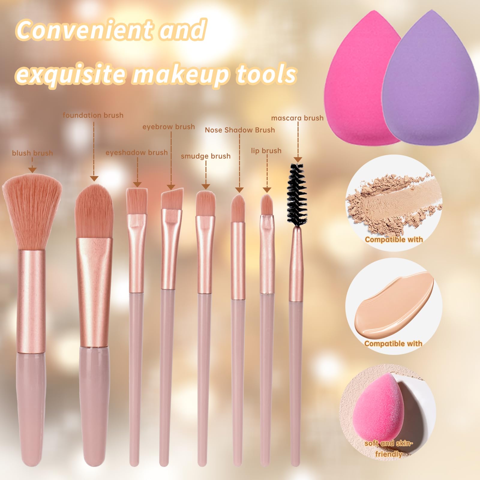 KAVCENT professional makeup brushes set for complete face artistry