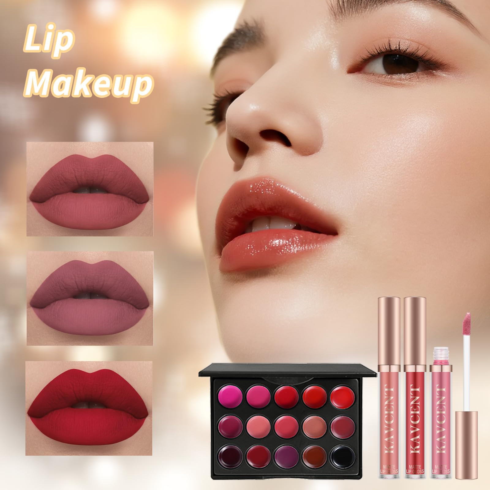 KAVCENT powder puff and makeup brushes for smooth, blendable finishes