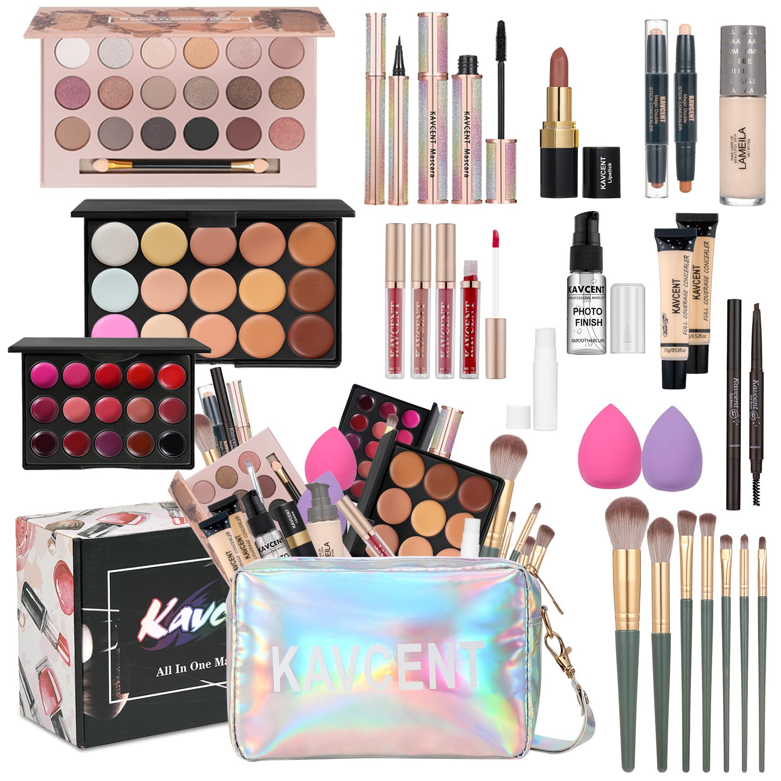 KAVCENT makeup kit with eyeshadow palette for versatile looks and daily glow.
