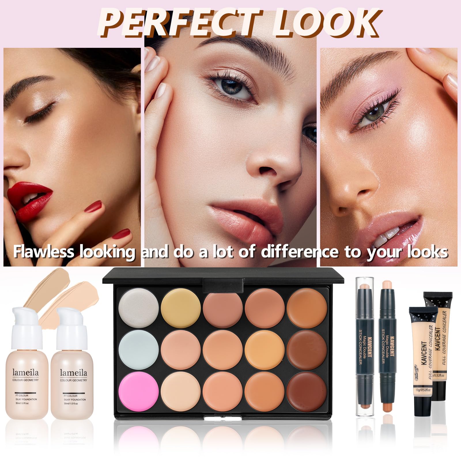 KAVCENT eyebrow pencil and eyeliner for precise eye shaping