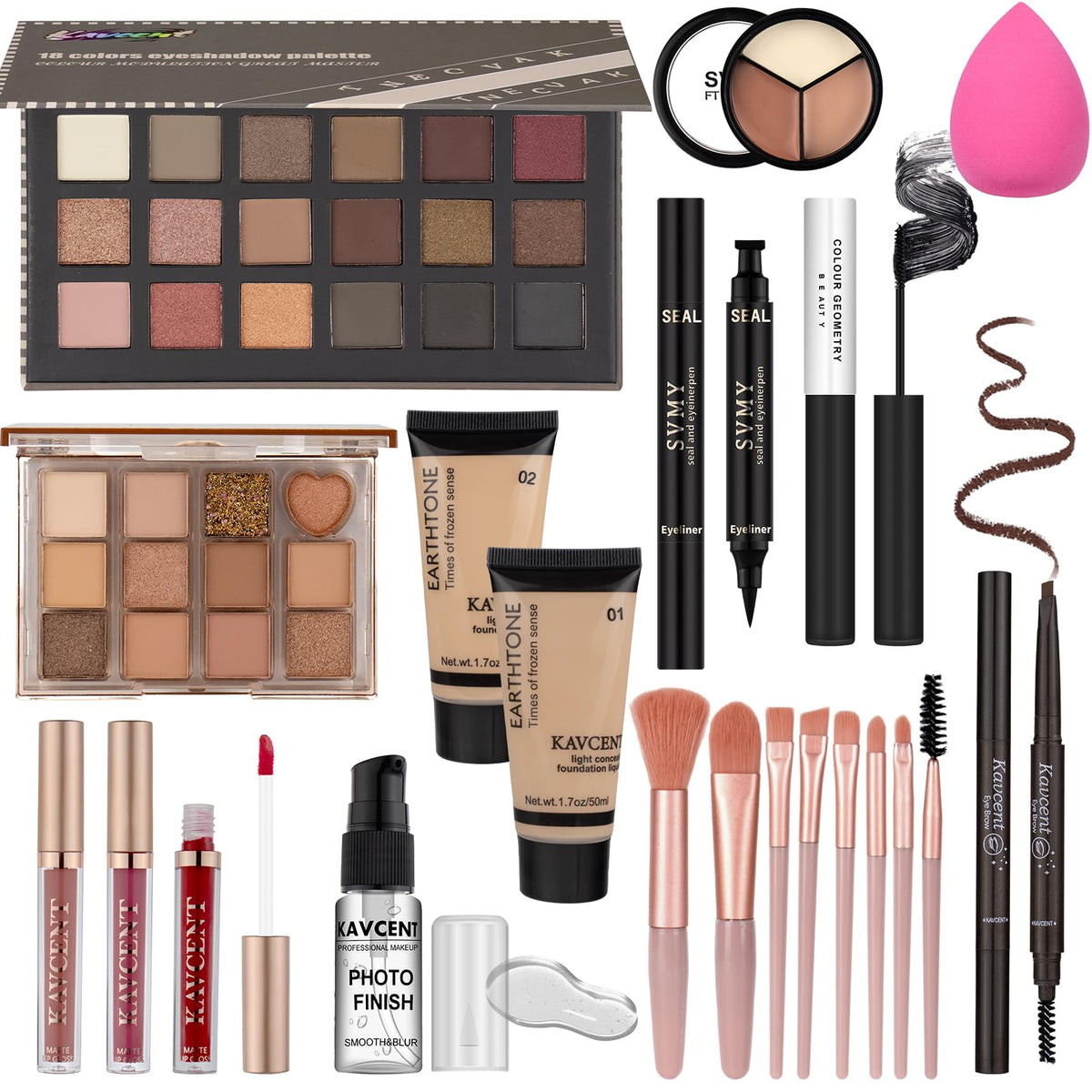 KAVCENT teens eyeshadow palette with 18 shades for versatile day-to-night looks