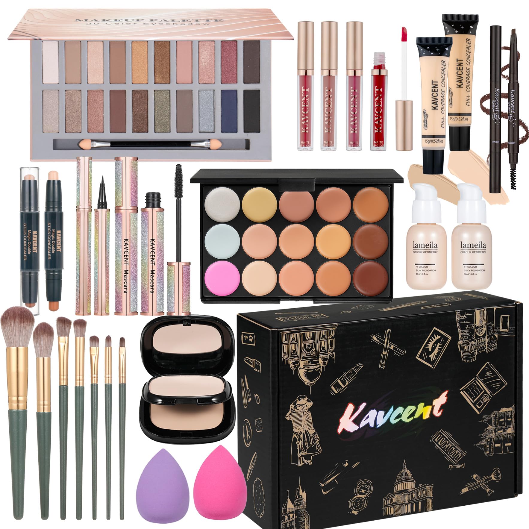 KAVCENT teens eyeshadow palette with 20 colors for versatile looks and color play