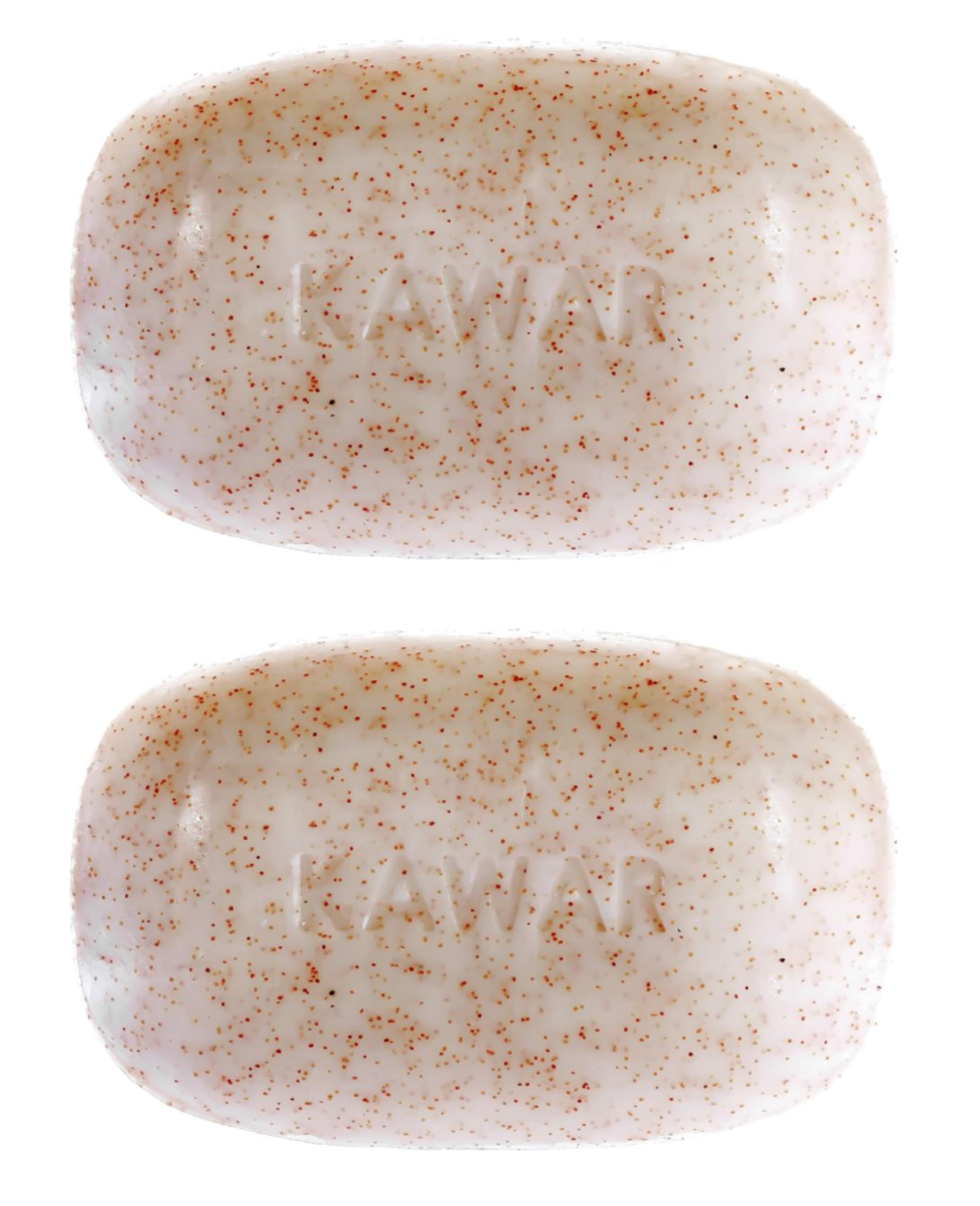 KAWAR exfoliating soap with salicylic acid refines pores and texture.