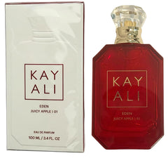 Kayali Eden Juicy Apple bottle showing crisp apple opening for everyday freshness