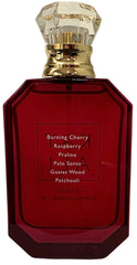 KAYALI Lovefest Burning Cherry 48 bottle on wood base, ideal for date night