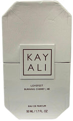 Kayali Lovefest Burning Cherry smoky base guaiac patchouli: lasting depth with sultry, refined finish.