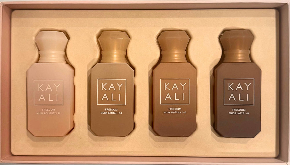 Kayali Musk Obsessions bottle travel sprays enable on-the-go fragrance rotation.