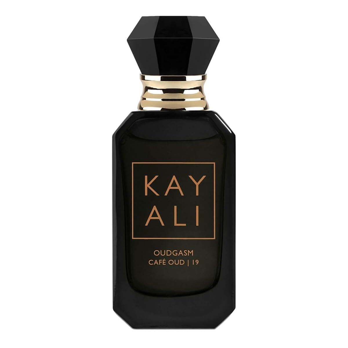 Kayali Oudgasm Café Oud travel spray bottle ready for on-the-go fragrance