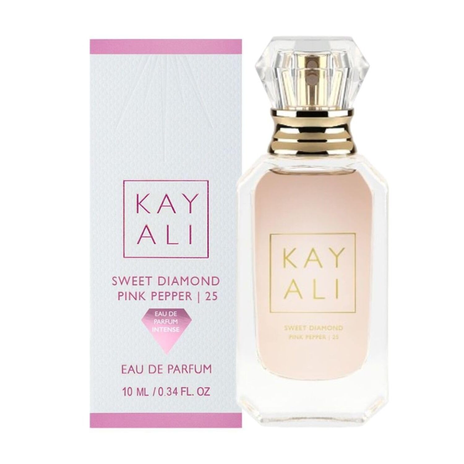 KAYALI Sweet Diamond Pink Pepper travel spray on vanity for on-the-go fragrance
