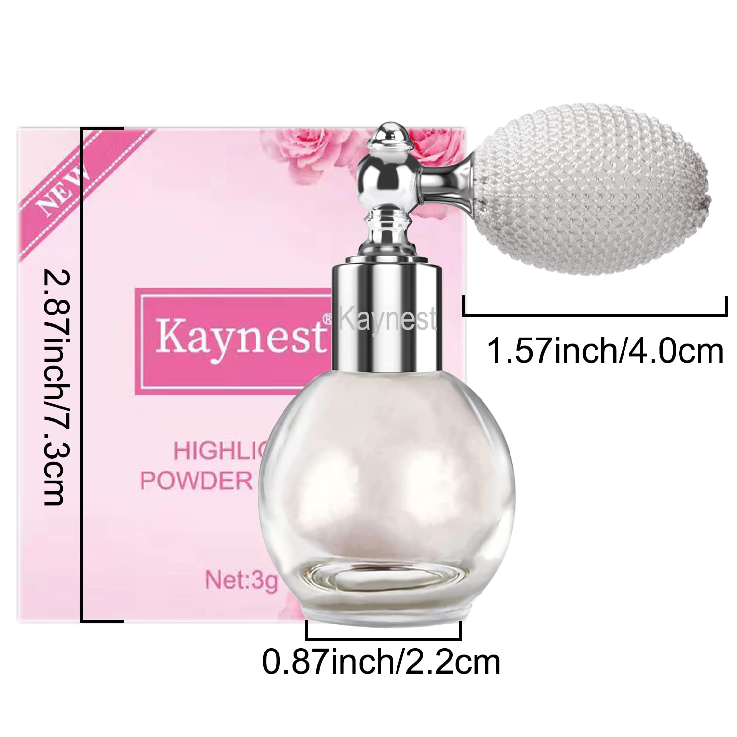 Kaynest compact bottle glitter spray for on-the-go pearl-white shimmer touch-ups