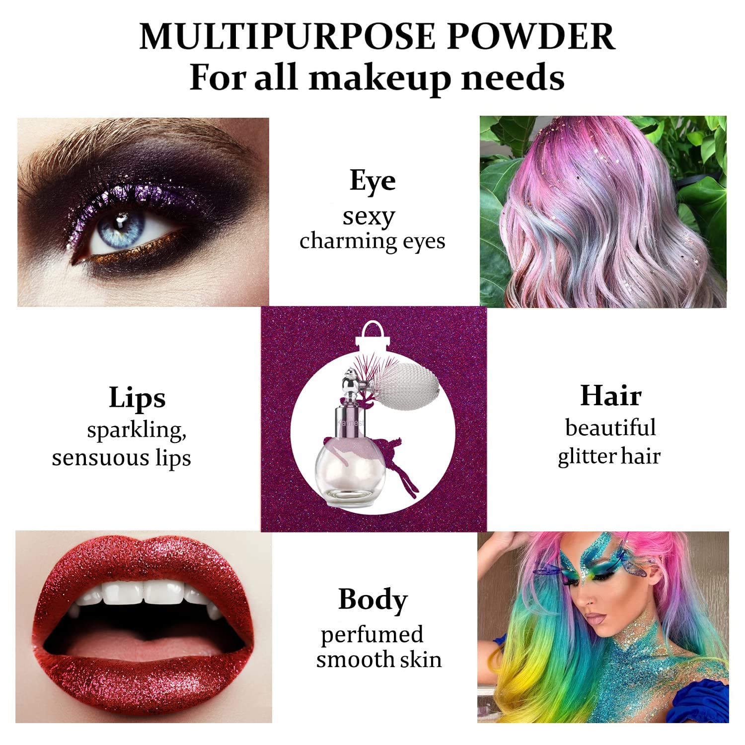 Kaynest inner-eye glitter spray adds pearl-white sparkle for vivid eye looks