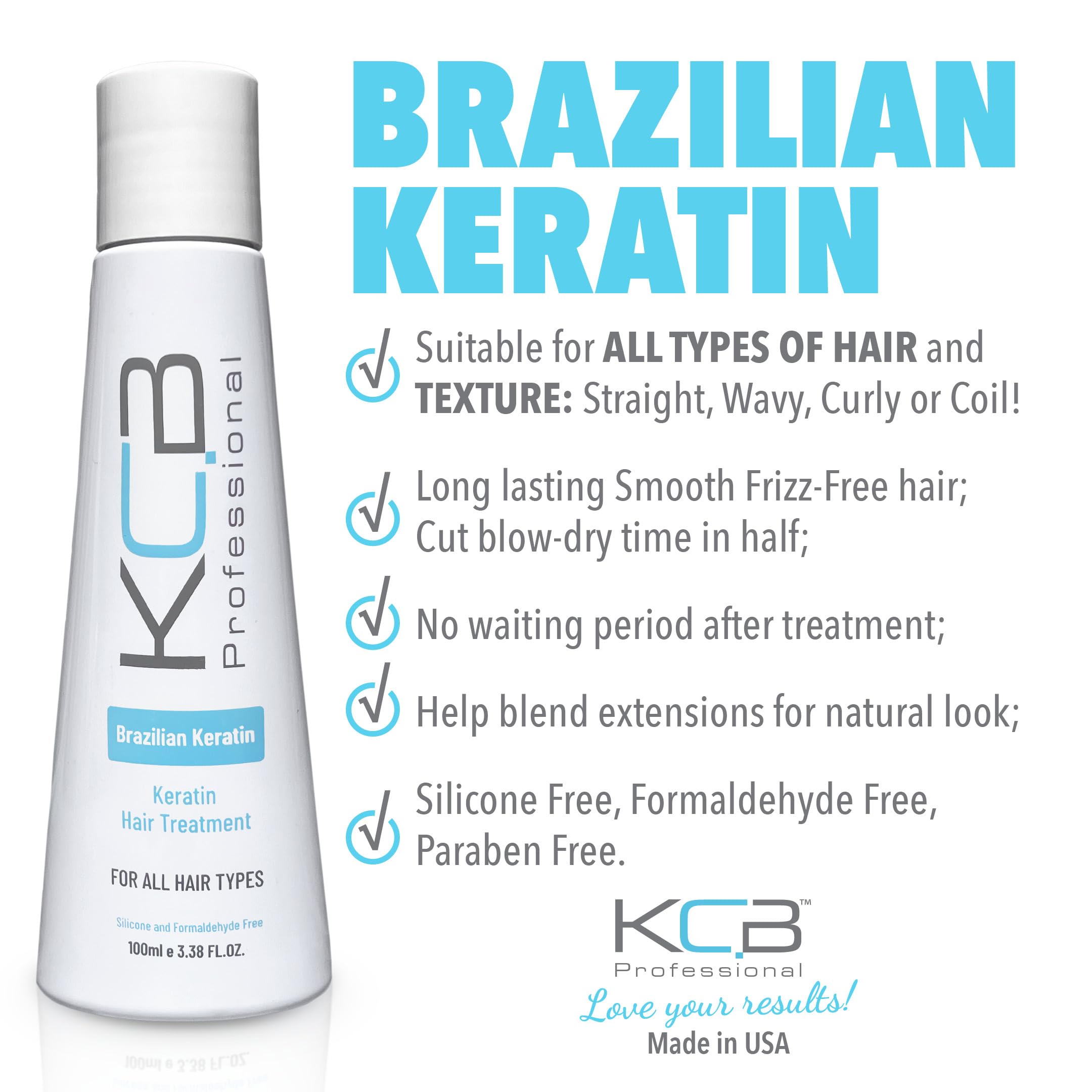 KCB PROFESSIONAL formaldehyde-free label highlighting safety and eco-friendly formula.