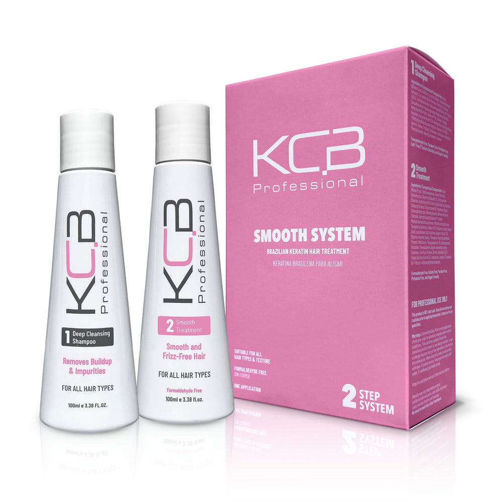 KCB Professional Smooth System bottle and applicator for easy at-home smoothing and frizz control