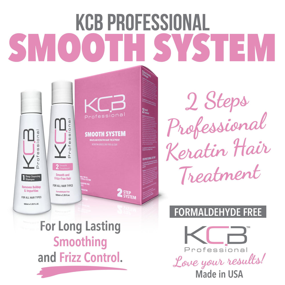 KCB Professional Smooth System during straightening step for a silky, long-lasting look