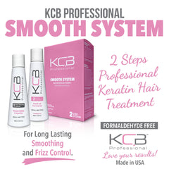 KCB Professional Smooth System during straightening step for a silky, long-lasting look