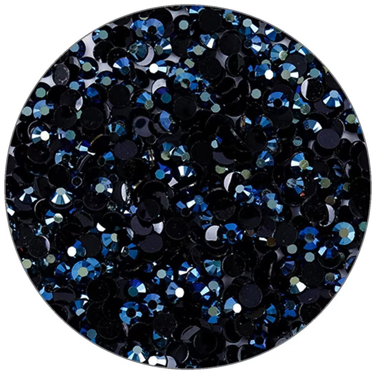 Kdkyy Ink-Blue SS20 rhinestones close-up showing precise facets for nail art
