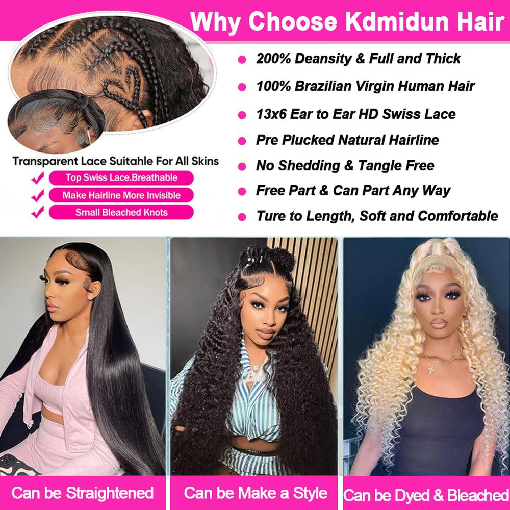 Kdmidun 13x6 ear-to-ear lace front cap with comfortable air flow