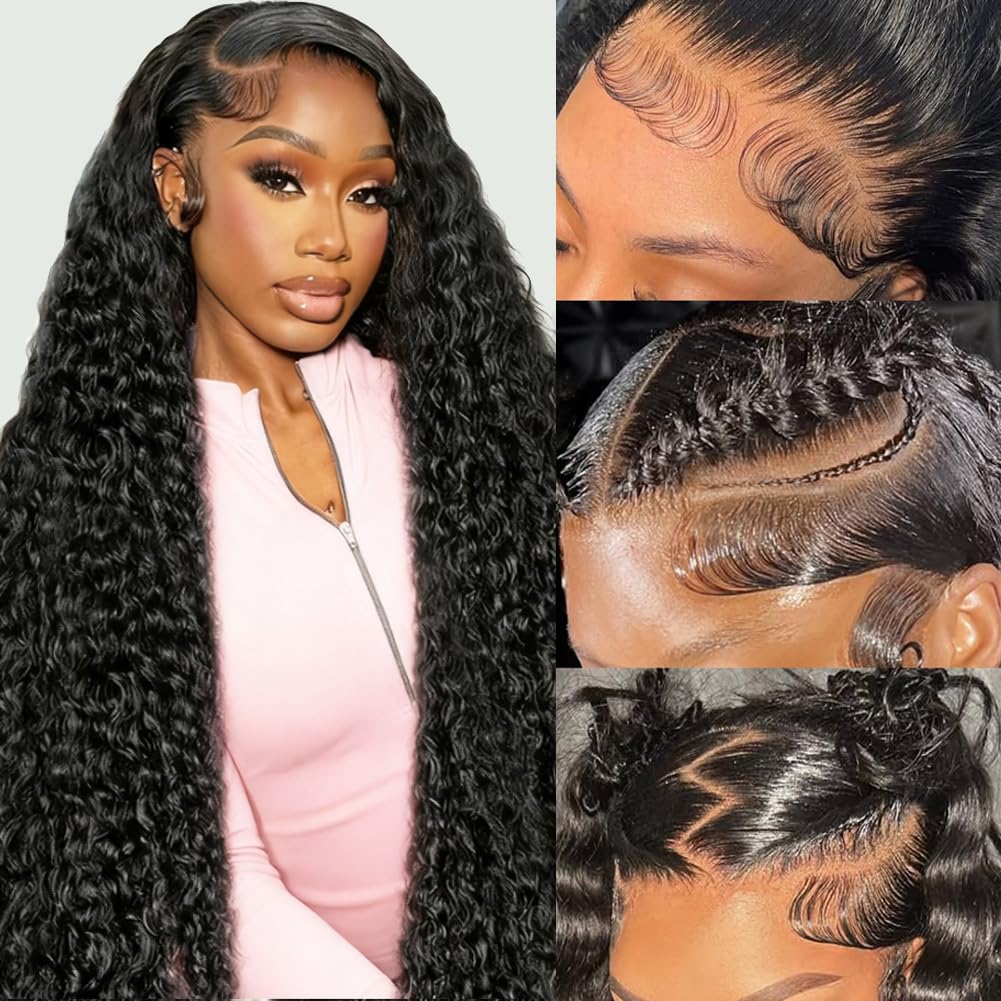 Kdmidun 13x6 deep wave lace front wig front view for natural volume
