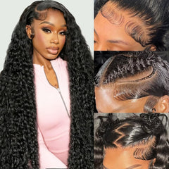 Kdmidun 13x6 deep wave lace front wig front view for natural volume