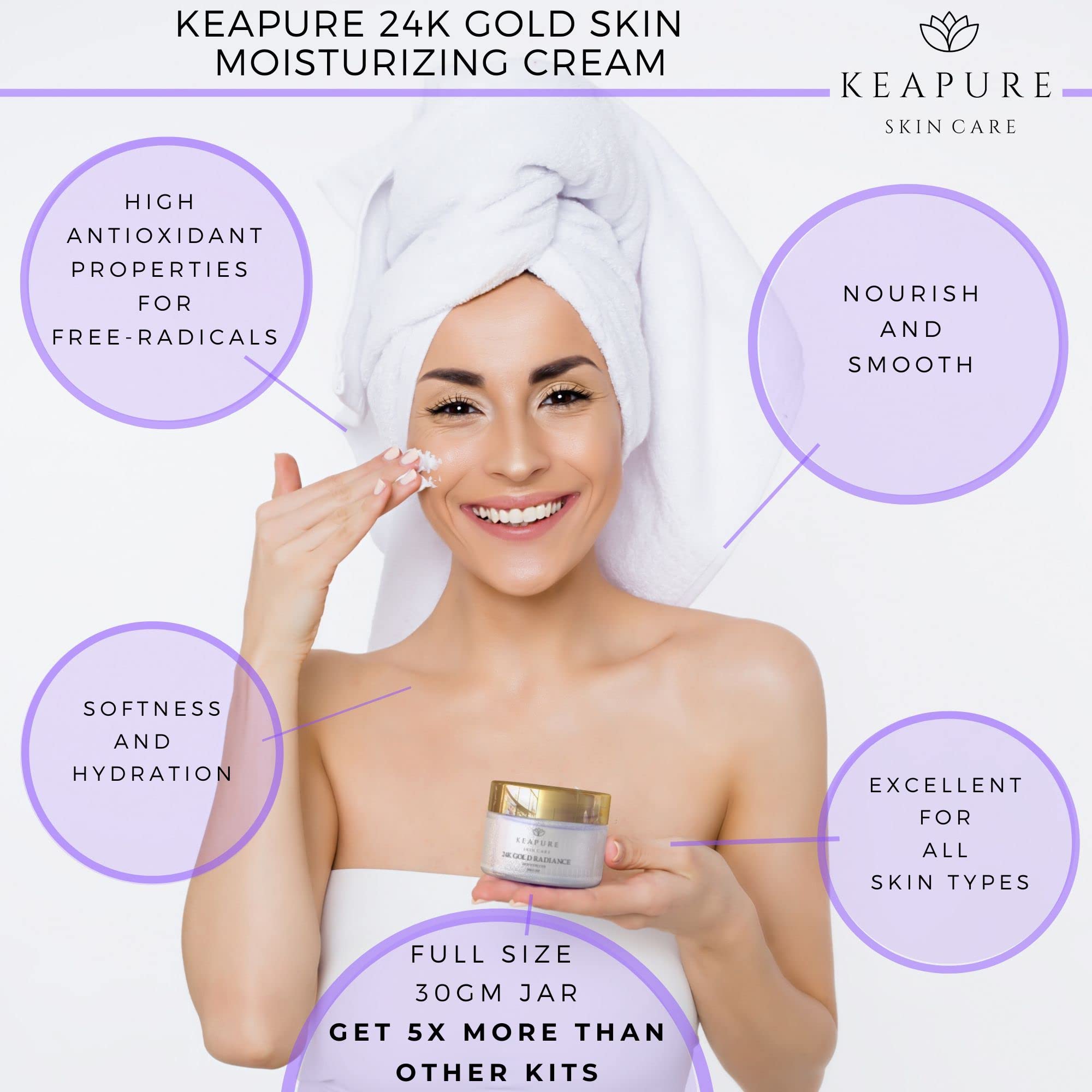 KEAPURE Gold Centella moisturizer cream provides lightweight hydration.