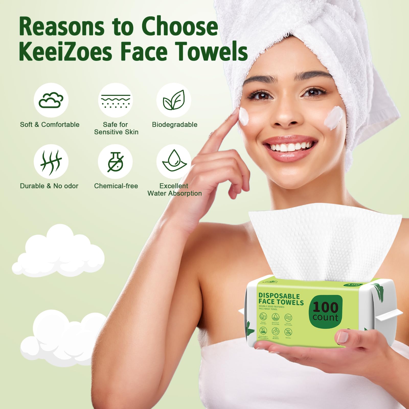 KeeiZoes fragrance-free towels reduce irritation during makeup removal.