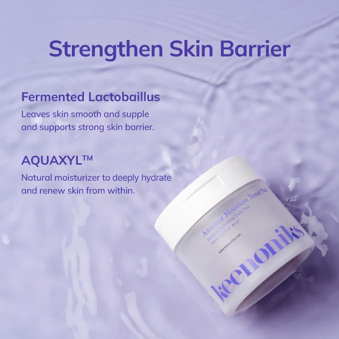 Ultra-thin Keenoniks toner pad closeup shows gentle texture for calm hydration