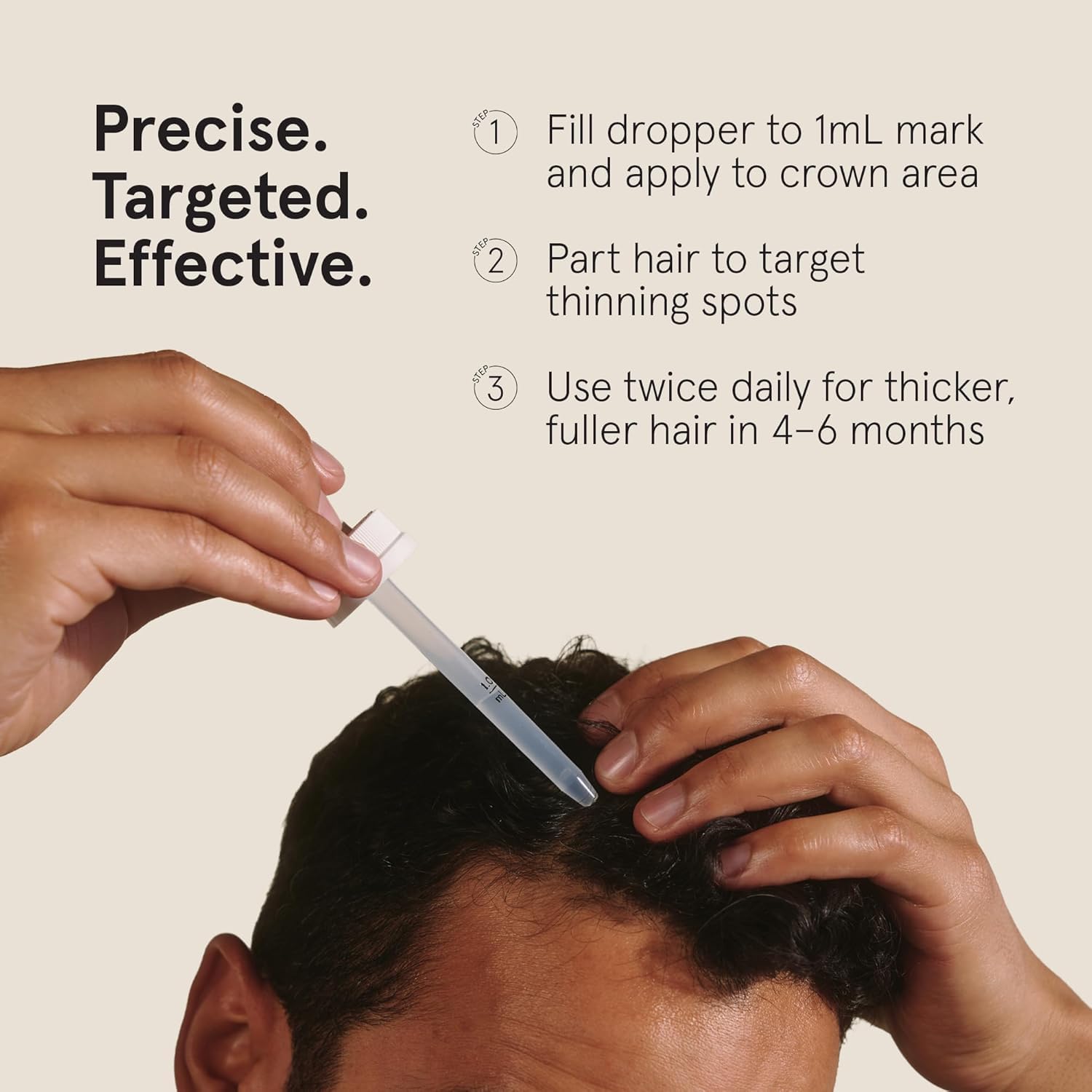 Keeps hair-growth serum label emphasizes unscented topical solution.