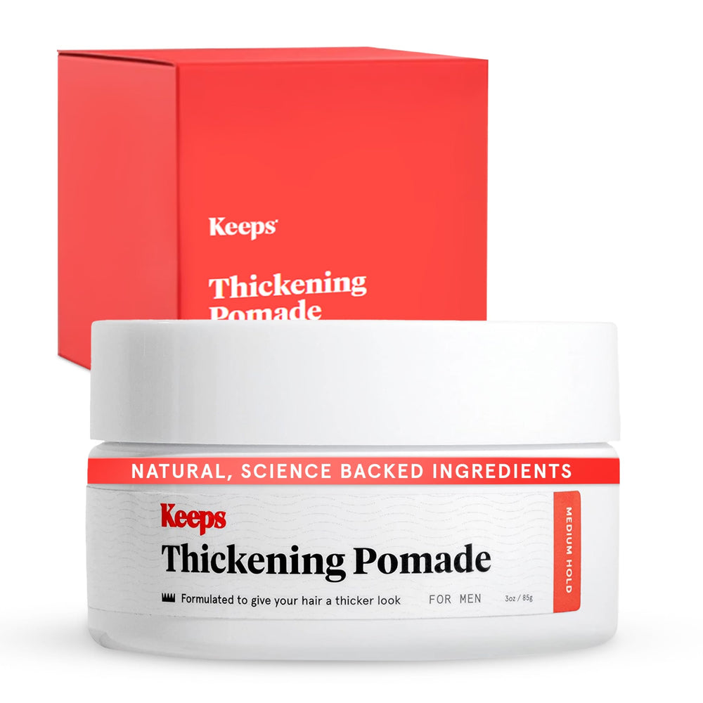Keeps Matte Thickening Pomade bottle for daily styling with natural finish