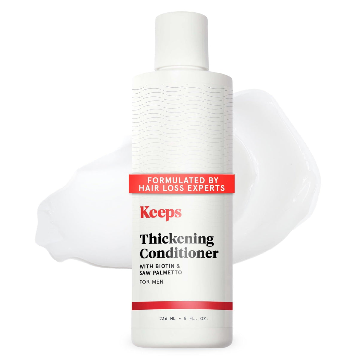 Keeps men's hair loss conditioner bottle for daily scalp care and nourishment.