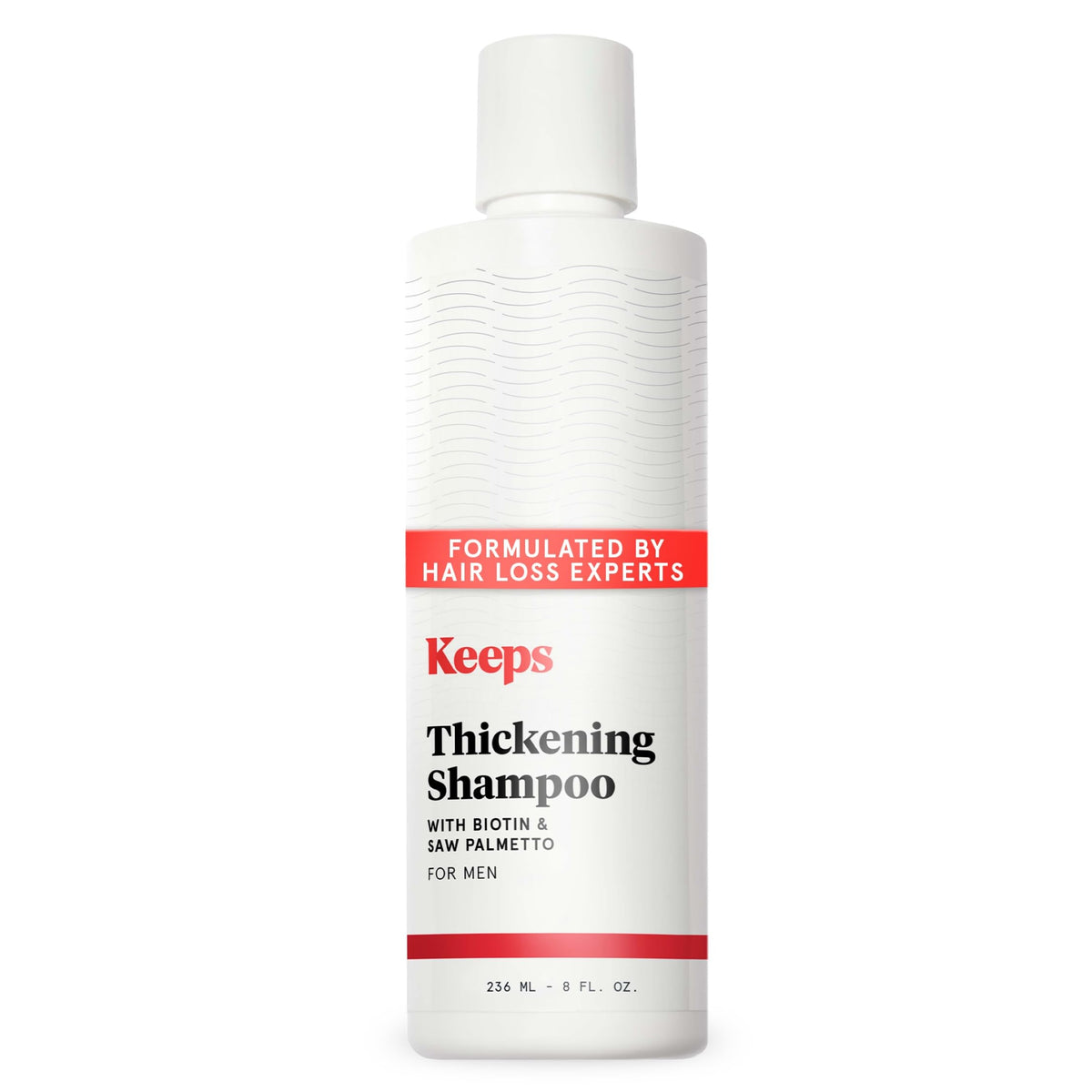 Keeps Thickening Shampoo bottle front view supports fuller-looking hair.